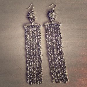 Lucky Brand sunburst jewel dangle earrings